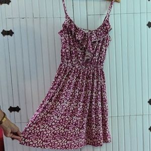 LOFT pink Leopard Print Loft Dress